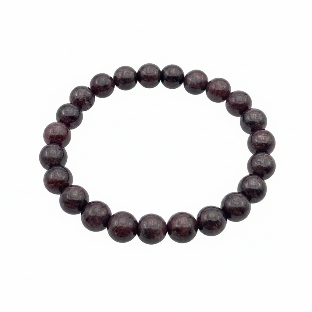 Bracelet en perles - Grenat (8 mm)