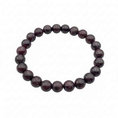Bracelet en perles - Grenat (8 mm)
