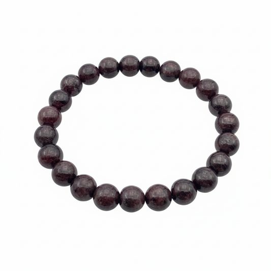 Bracelet en perles - Grenat (8 mm)