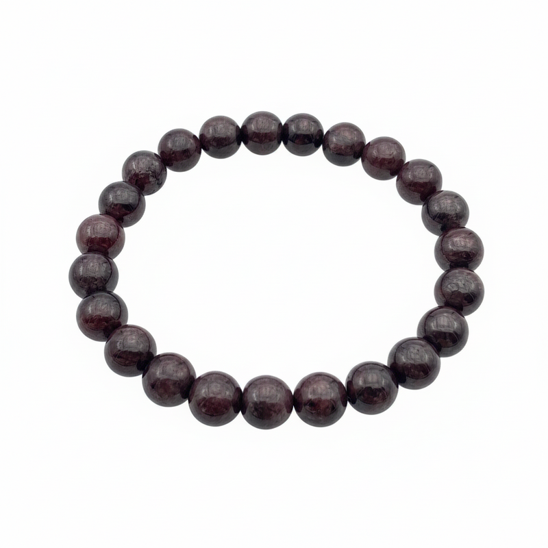 Bracelet en perles - Grenat (8 mm)