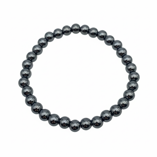 Bracelet en perles - Hématite (6 mm)