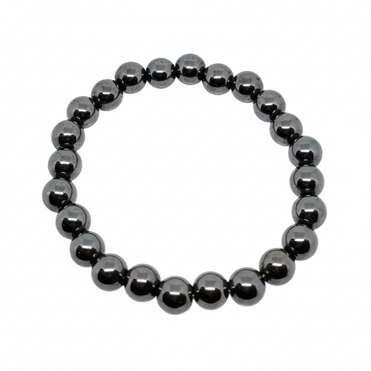 Bracelet en perles - Hématite (8 mm)