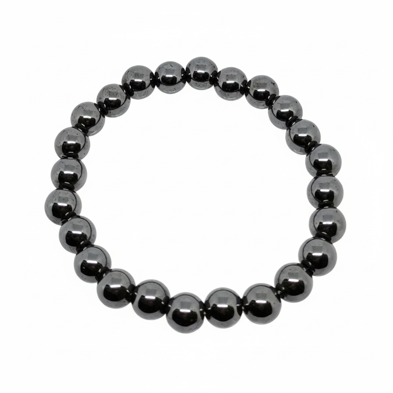 Bracelet en perles - Hématite (8 mm)