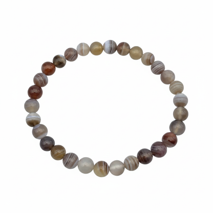 Bracelet en perles - Agate du Botswana (6 mm)