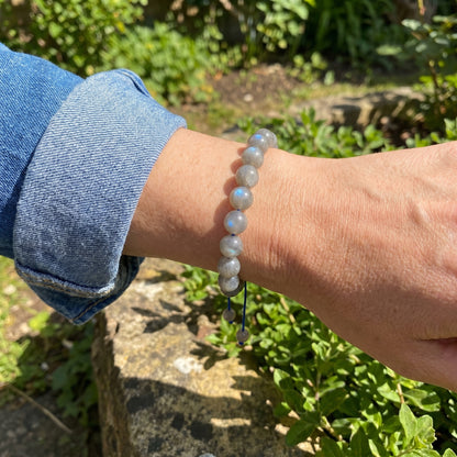 Bracelet en perles Réglable Coulissant - Labradorite