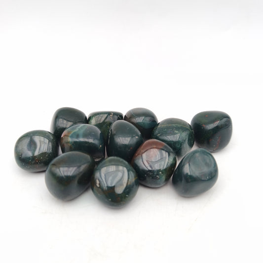 Pierres Roulées - Jaspe Héliotrope / Sanguin (200 g)