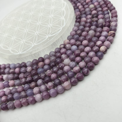 Rang de perles - Lépidolite  AA (8 mm)