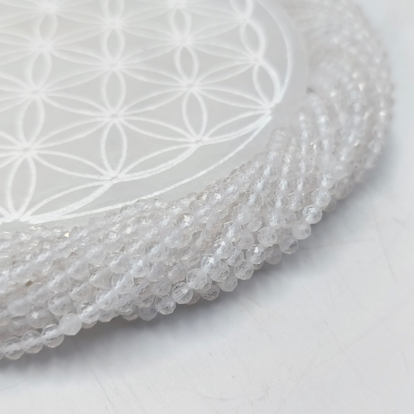 Rang facetté - Cristal de roche (4 mm)