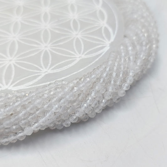 Rang facetté - Cristal de roche (4 mm)