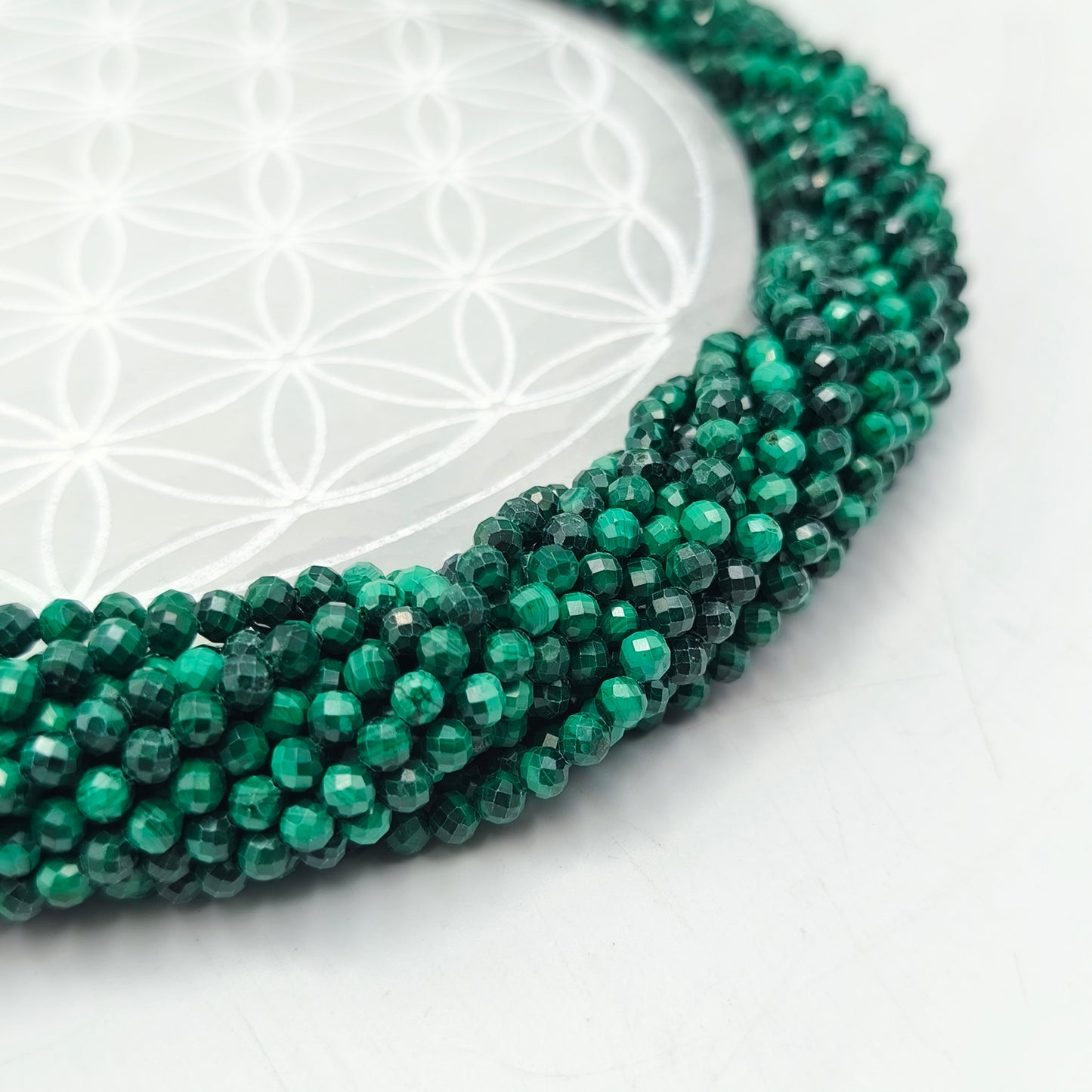 Rang facetté - Malachite (4 mm)