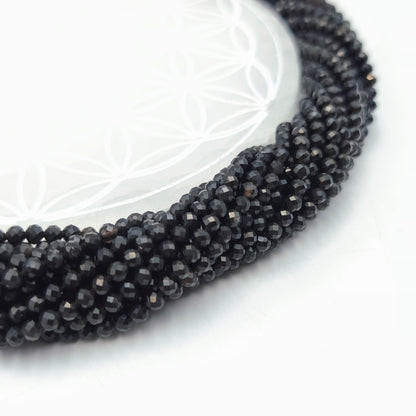 Rang facetté - Obsidienne noire (4 mm)