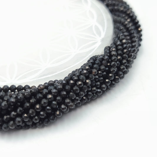 Rang facetté - Obsidienne noire (4 mm)