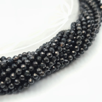 Rang facetté - Obsidienne noire (4 mm)