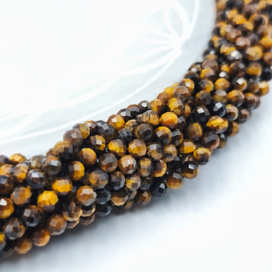Rang facetté - Oeil de tigre (4 mm)