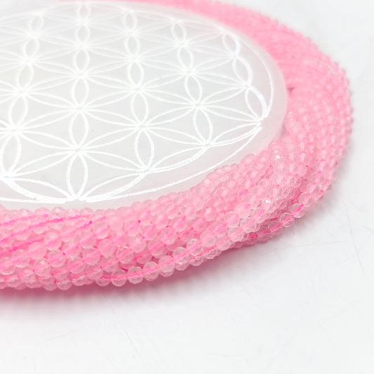 Rang facetté - Quartz rose (4 mm)