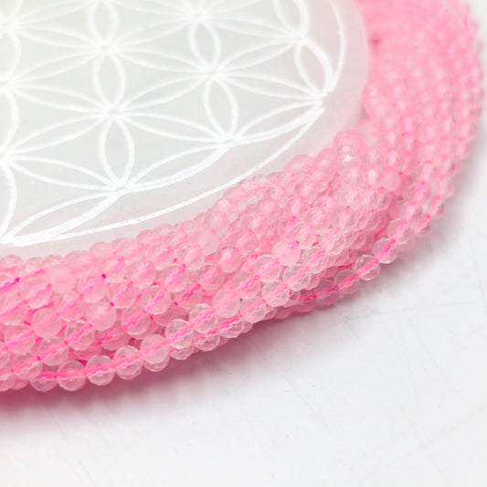Rang facetté - Quartz rose (4 mm)