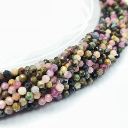 Rang facetté - Tourmaline multicolore (4 mm)