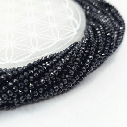 Rang facetté - Tourmaline noire (4 mm)