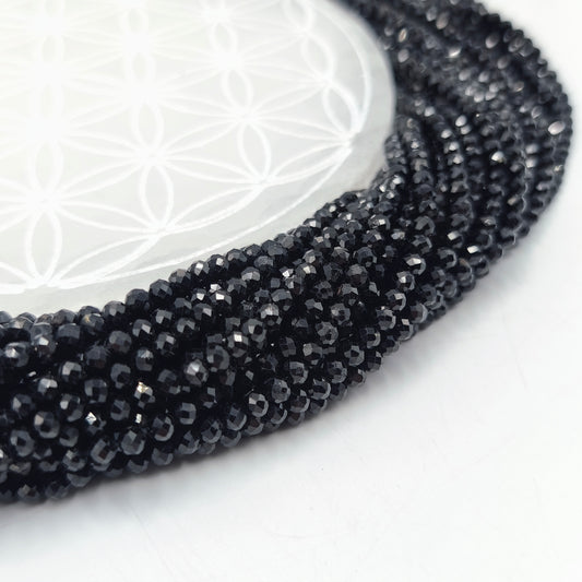 Rang facetté - Tourmaline noire (4 mm)