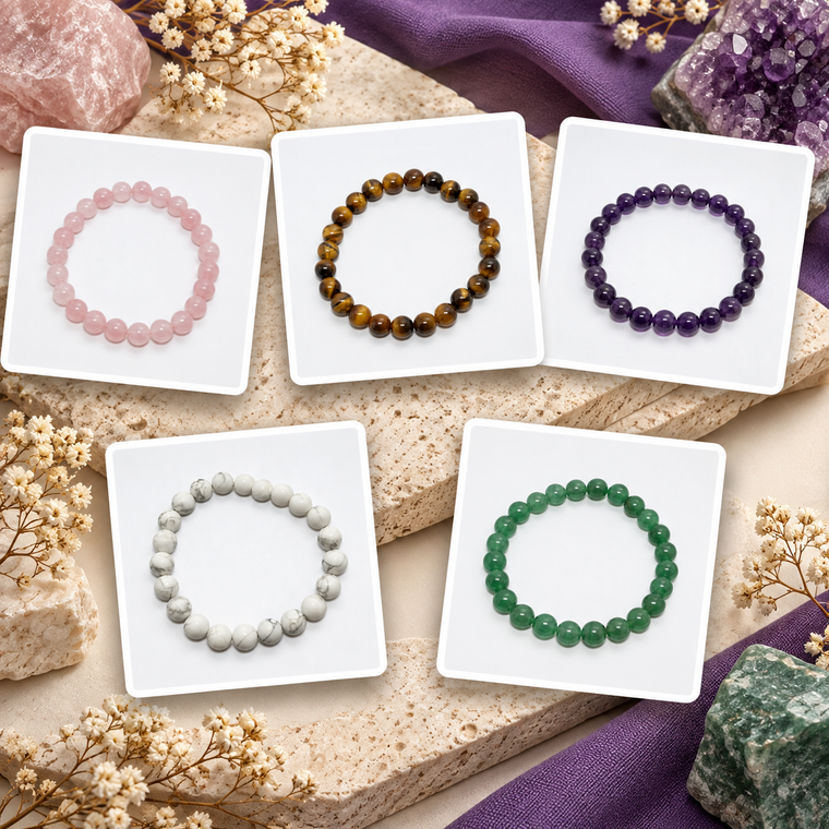 Pack Boutique Mur de Bracelets – 60 bracelets 8 mm