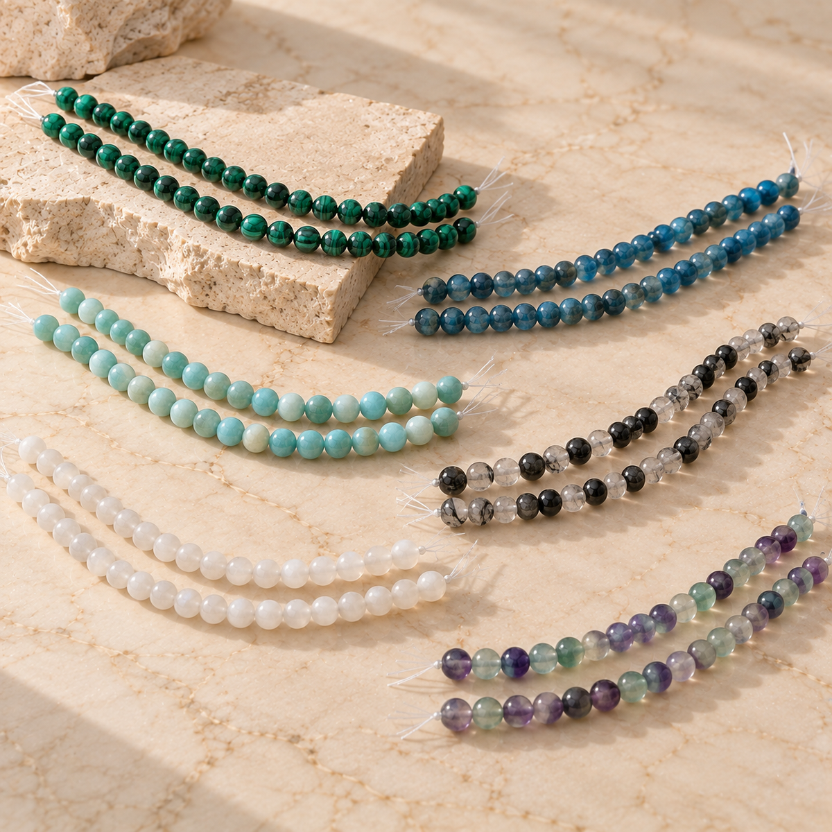 Pack Créateur Pierres Premium – 12 rangs 6 mm