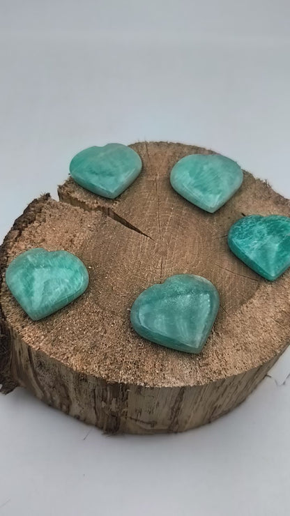 Petit Coeur PLAT- Amazonite - Taille M