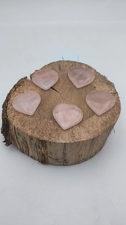 Petit Coeur PLAT- Quartz rose - Taille M