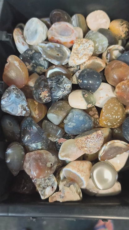Pierres Roulées - Agate Plume / Demi Agate Polie (200 g)