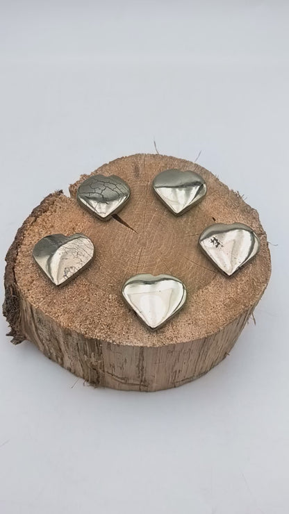 Petit Coeur PLAT - Pyrite EXTRA - Taille M