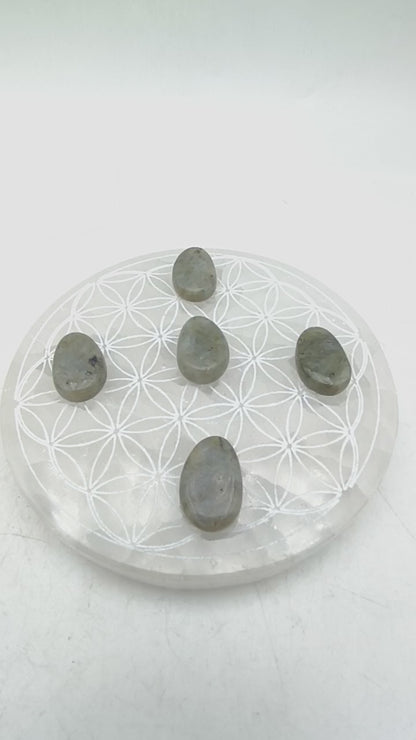 Pendentif pierre roulée percée - Labradorite