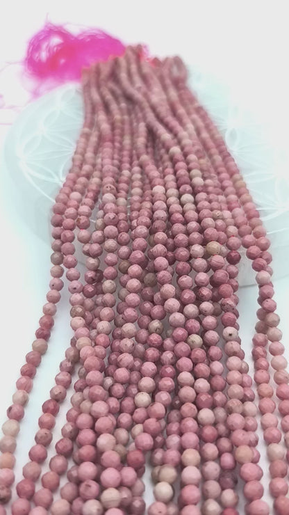 Rang de perles facettées - Rhodonite EXTRA (4 mm)