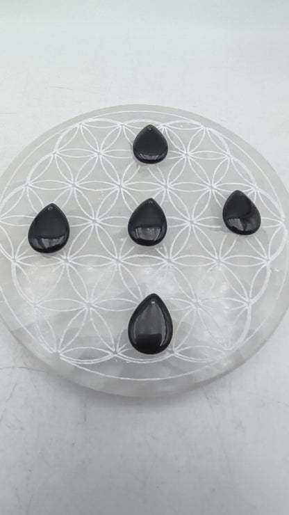 Pendentif Goutte Obsidienne noire