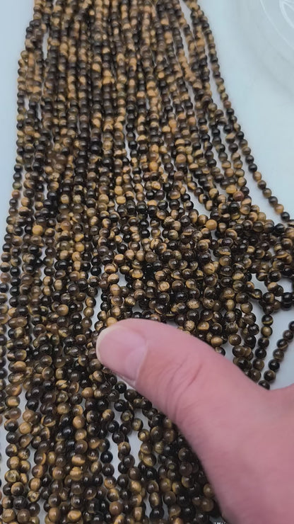 Rang de perles - Oeil de tigre EXTRA (4 mm)