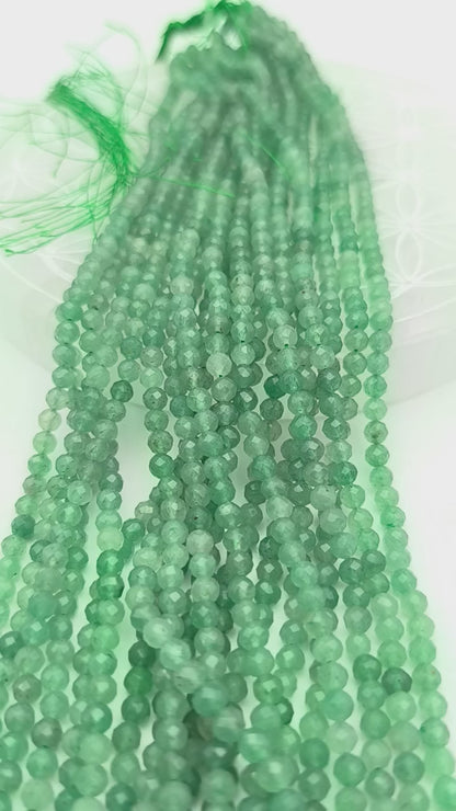 Rang de perles facettées - Aventurine verte (4 mm)