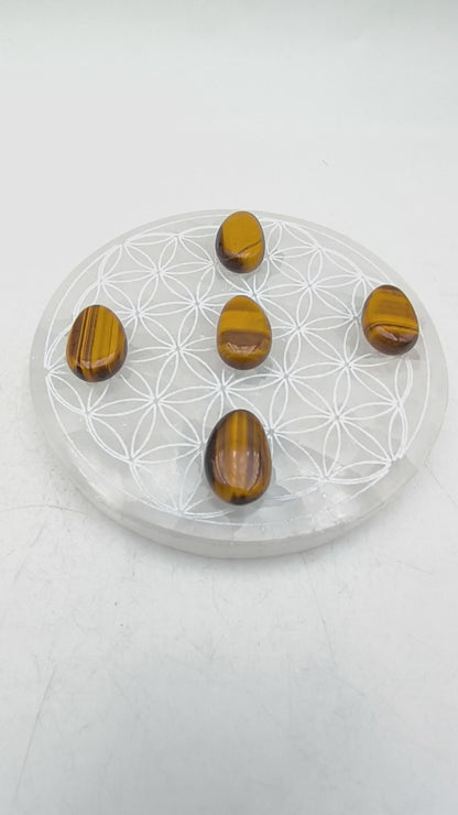 Pendentif pierre roulée percée - Oeil de tigre