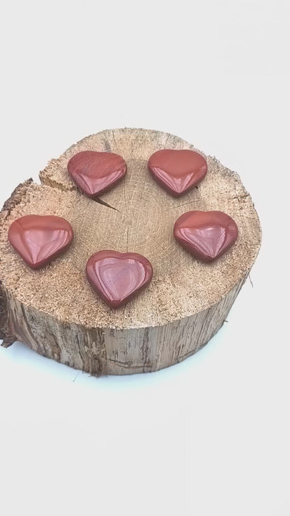 Petit Coeur PLAT - Jaspe rouge - Taille M