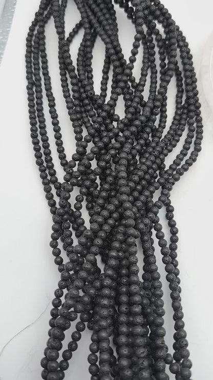 Rang de perles - Pierre de Lave (4 mm)
