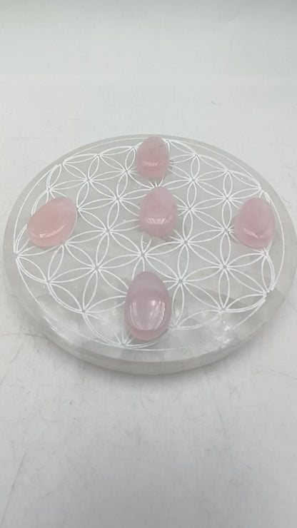 Pendentif pierre roulée percée - Quartz rose