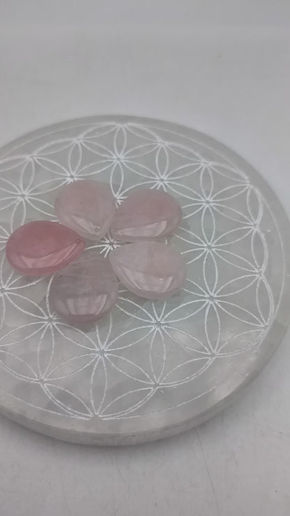 Colgante gota perforada - Cuarzo rosa
