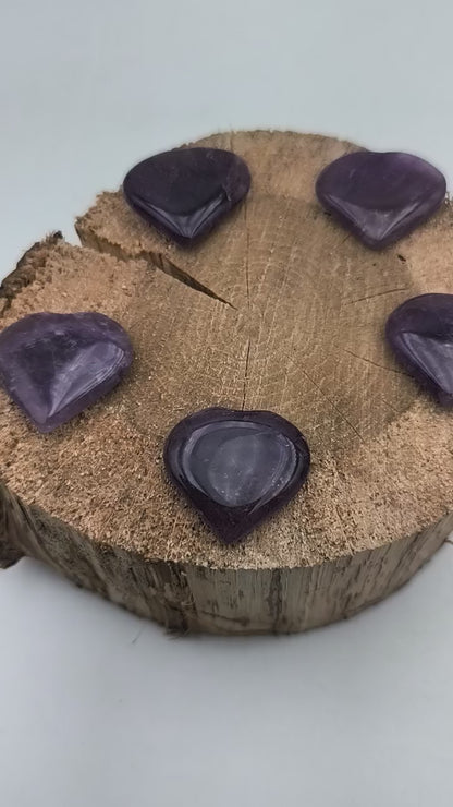 Petit Coeur PLAT- Améthyste naturelle - Taille M