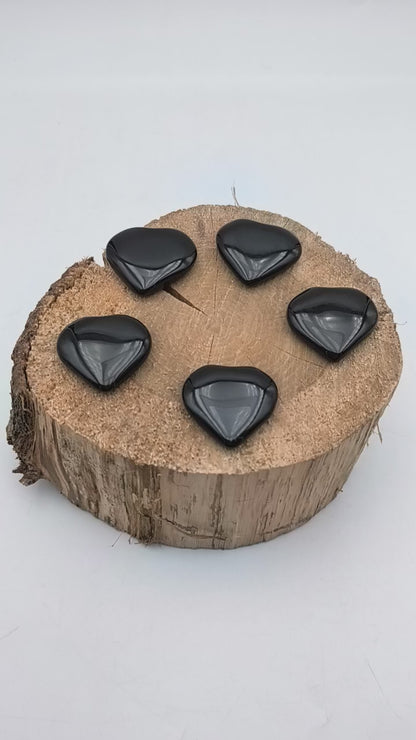 Petit Coeur PLAT - Onyx - Taille M