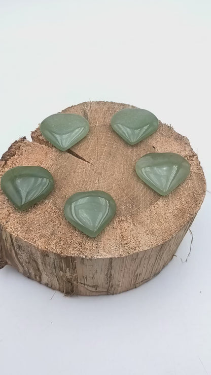 Petit Coeur PLAT- Aventurine verte - Taille M