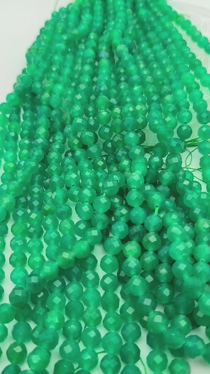 Rang de perles facettées - Aventurine verte (8 mm)
