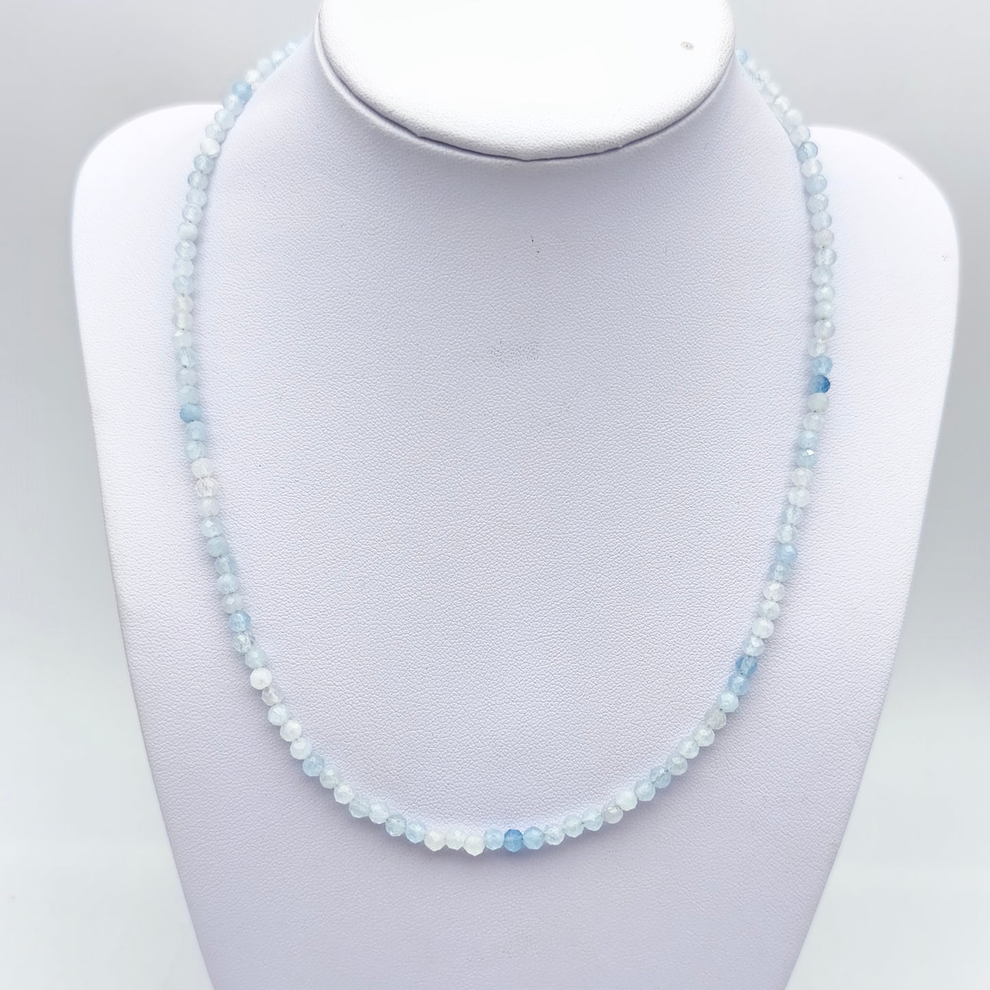 Collier perles facettées - Aigue Marine EXTRA (3 mm)