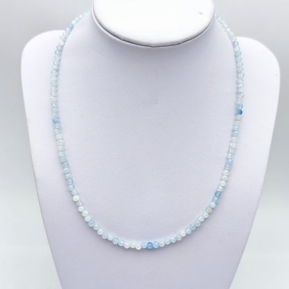 Collier perles facettées - Aigue Marine EXTRA (3 mm)