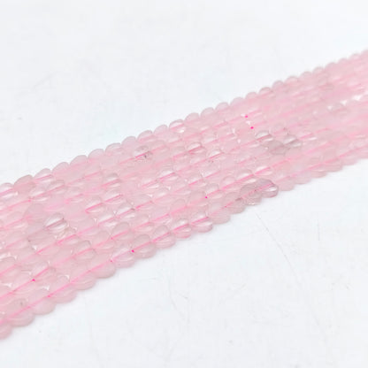 Rang de perles cœur - Quartz rose (6 mm)