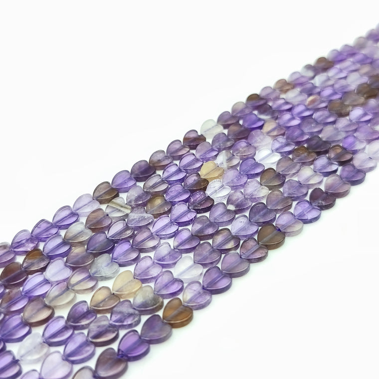 Rang de perles cœur - Améthyste naturelle (6 mm)