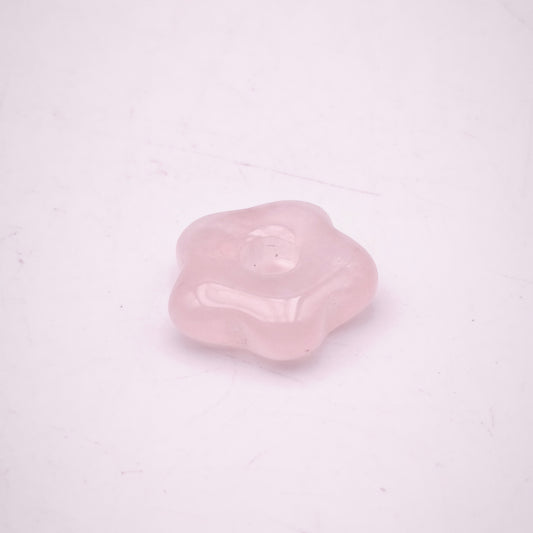 Pendentif Fleur Quartz rose