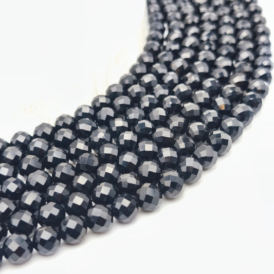 Rang de perles facettées - Onyx (8 mm)