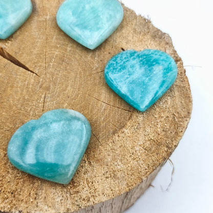 Petit Coeur PLAT- Amazonite - Taille M